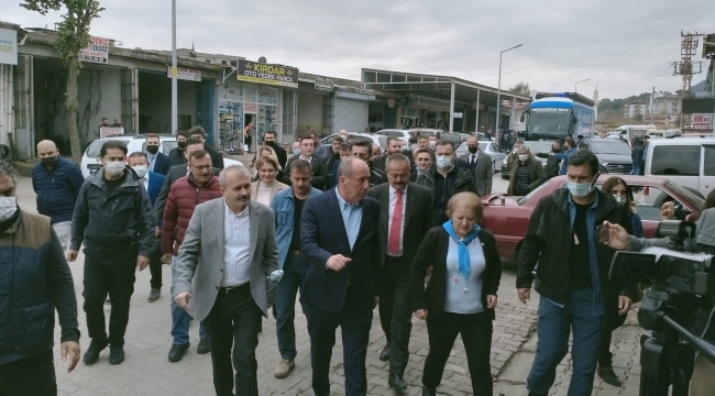 MEMLEKET PARTİSİ LİDERİ İNCE, SANAYİ SİTESİ ESNAFIYLA BULUŞTU