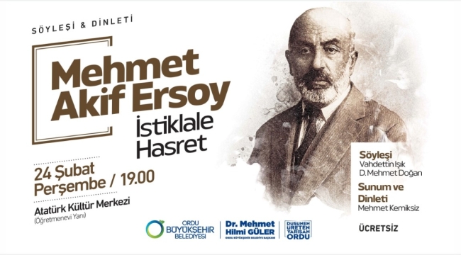 MEHMET AKİF ERSOY ANILACAK