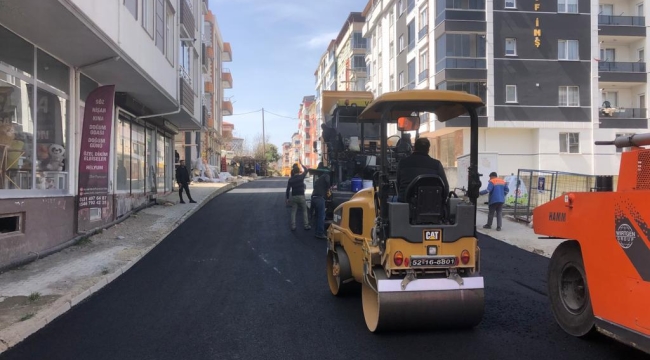 ATATÜRK MAHALLESİ'NDE SICAK ASFALT ÇALIŞMASI BAŞLADI