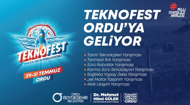 TEKNOFEST ORDU'YA GELİYOR