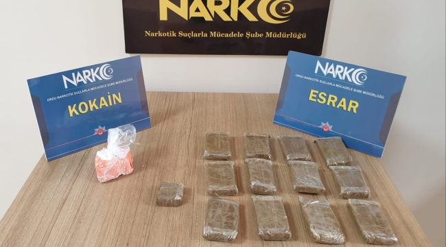 ORDU'DA ESRAR VE KOKAİN ELE GEÇİRİLDİ