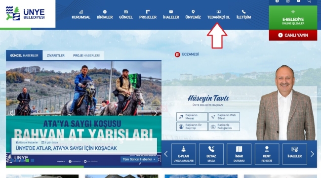 ÜNYE BELEDİYESİ'NDEN ŞEFFAF SATIN ALMA SİSTEMİ
