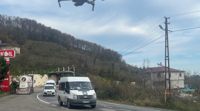 ÜNYE JANDARMA TRAFİK'TEN DRONE DESTEKLİ UYGULAMA