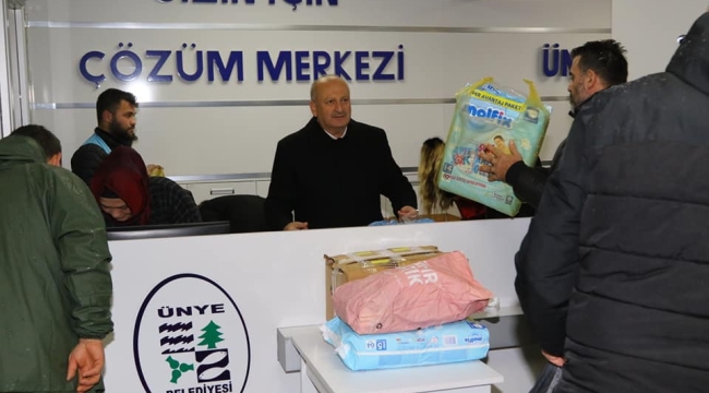 ÜNYE, DEPREMZEDELER İÇİN SEFERBER OLDU