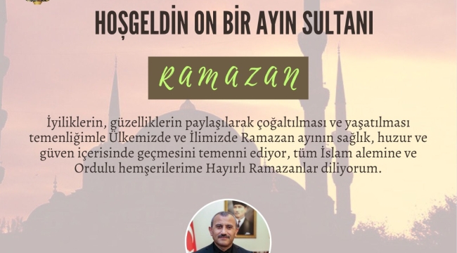VALİ TUNCAY SONEL'İN RAMAZAN AYI MESAJI