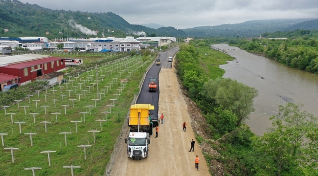 FATSA OSB'DE SICAK ASFALT SEVİNCİ