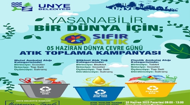ÜNYE BELEDİYESİ'NDEN ÇEVRE GÜNÜNDE ANLAMLI KAMPANYA