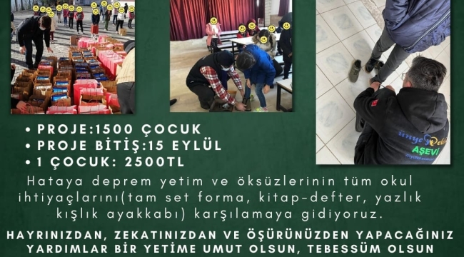 ELELE DERNEĞİ'NDEN 1500 DEPREMZEDE ÇOCUĞA YARDIM ELİ