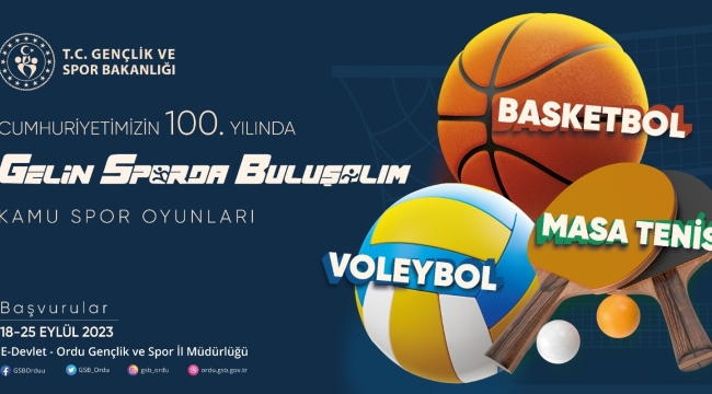 ORDU'DA 100.YILA ÖZEL KAMU SPOR OYUNLARI BAŞLIYOR