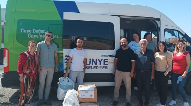 ÜNYE'DEN ADIYAMAN'A YARDIM ELİ