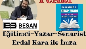 YAZAR ERDAL KARA, KARADENİZ KİTAP FUARI'NDA OKUYUCULARIYLA BULUŞUYOR