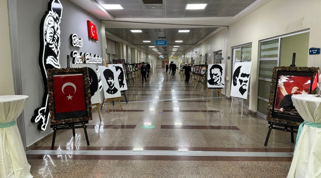 ÜNYE DEVLET HASTANESİ'NDE "CUMHURİYETİMİZİN 100. YILINDA ATATÜRK" RESİM SERGİSİ