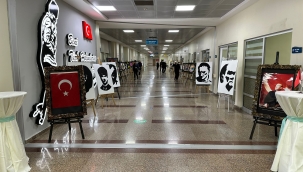 ÜNYE DEVLET HASTANESİ'NDE "CUMHURİYETİMİZİN 100. YILINDA ATATÜRK" RESİM SERGİSİ