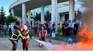 ÜNYE DEVLET HASTANESİ'NDE YANGIN TATBİKATI