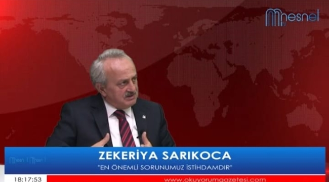 BELEDİYE BAŞKAN ADAY ADAYI SARIKOCA: "İSTİHDAM EN BÜYÜK SORUNUMUZDUR"