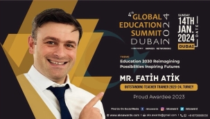 ÜNYELİ FATİH ATİK'E KÜRESEL EĞİTİMCİ ÖDÜLÜ