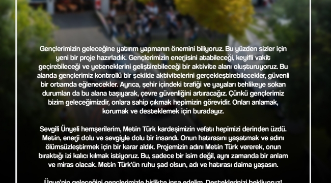 HAYATİ BALCI'DAN METİN TÜRK'ÜN ANISI İÇİN PROJE