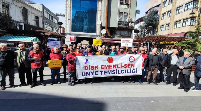 DİSK EMEKLİ-SEN ÜNYE: "EMEKLİLER RÜŞVET DEĞİL, HAKLARINI İSTİYOR"