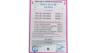 ÜNYE'DE EKMEĞE %25 ZAM!