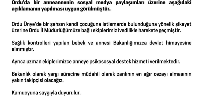 BAKANLIK ÜNYE'DE "ÇOCUĞA İSTİSMAR"A EL ATTI!