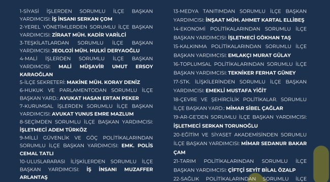 İYİ PARTİ ÜNYE'DE İLÇE DİVAN KURULU BELİRLENDİ