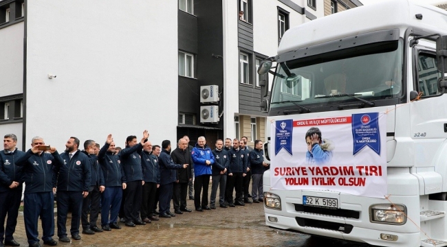 ORDU'DAN HALEP'E 4 TIR İNSANİ YARDIM MALZEMESİ GÖNDERİLDİ