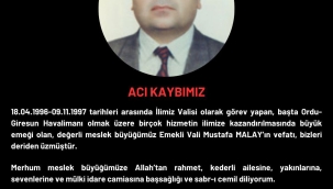 Eski Ordu Valisi Vefat Etti