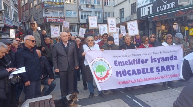 Fatsa'da Emeklilerden "Ya İnsanca Yaşayacağız, Ya da Meydanları Isıtacağız" Yürüyüşü