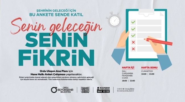Ordu'nun Ulaşım Master Planı İçin Dev Anket