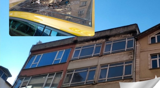 Ünye'de Görünmez Kaza: Park Halindeki Araca Taş Düştü!
