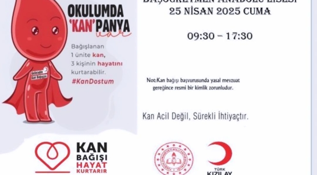 Başöğretmen Anadolu Lisesin'den Okulumda "Kan"Panya