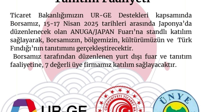Ünye Ticaret Borsası Japonya'da
