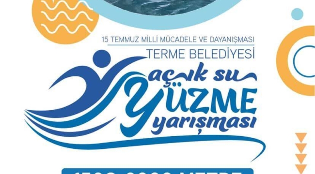 Terme'de Açık Su Yüzme Yarışması Heyecanı