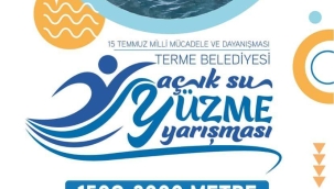 Terme'de Açık Su Yüzme Yarışması Heyecanı
