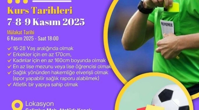 Ordu İl Hakem Kurulu Tarafından Futbol Aday Hakem Kursu Açılıyor