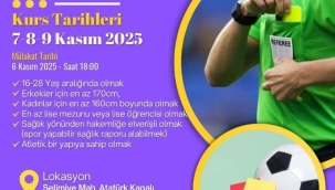 Ordu İl Hakem Kurulu Tarafından Futbol Aday Hakem Kursu Açılıyor
