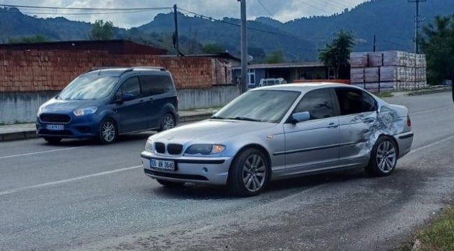 Ünye'de Beton Mikseri İle Otomobil Çarpıştı