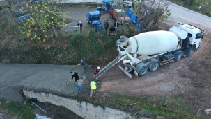 Çamaş'ta 3 Kilometrelik Beton Yol Çalışması Başladı