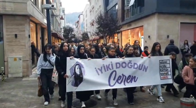Ordu'da Ceren Özdemir İçin Yürüyüş