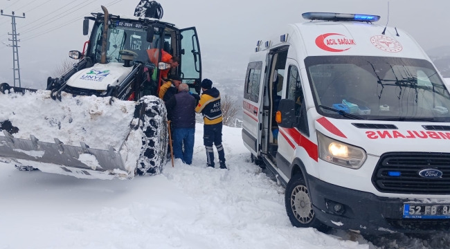 Ünye'de Karla Mücadele Çalışmaları Sürüyor