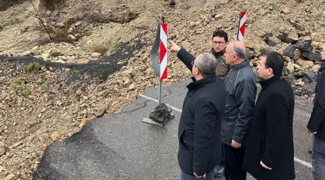 Vali Erol, Heyelan Bölgelerinde İncelemede Bulundu