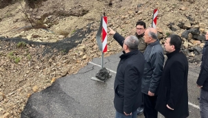 Vali Erol, Heyelan Bölgelerinde İncelemede Bulundu