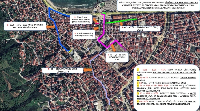 Ordu'da Hükümet Caddesi Trafiğe Kapanıyor: Güzergahlar Değişti