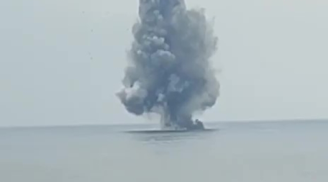 Ünye'de Kıyıya Vuran İnsansız Deniz Aracı İmha Edildi