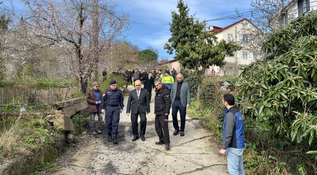 Vali Erol'dan Heyelan Bölgelerinde İnceleme