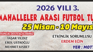 2026 Yılı 3. Mahalleler Arası Futbol Turnuvası Başlıyor