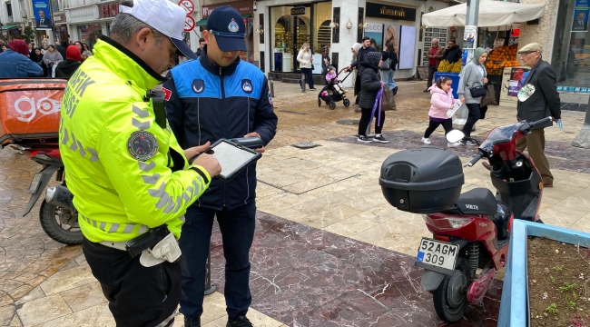 Ordu'da Trafiğe Kapalı Caddelerde Motosiklet Denetimi