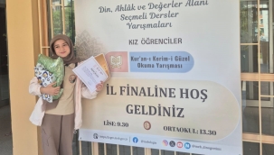 Ünyeli Elif Naz, "Kuran-ı Kerim-i En Güzel Okuma" Yarışmasında Ordu 3.'sü Oldu