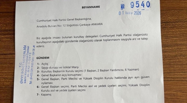 CHP'de Olağanüstü Kurultay İçin Ünye'den İmza!
