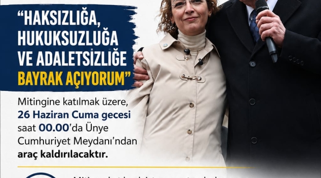 İYİ Parti Ünye İlçe Başkanlığından Tandoğan Mitingine Davet
